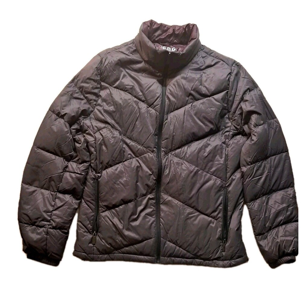 London Fog Down Puffer Jacket Women's Medium Full Zip Packable